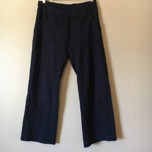 Tommy Hilfiger Navy Blue Sweatpants S y2k Wide Straight Leg Bling Logo